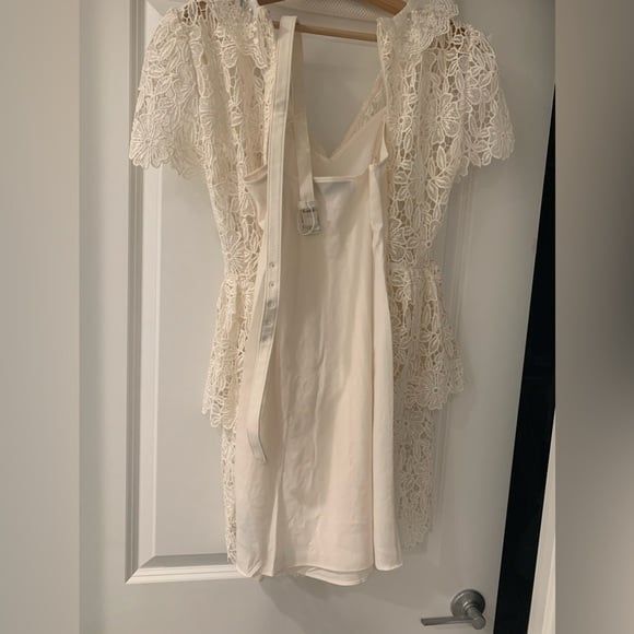 SELF PORTRAIT CREAM COLLAR MINI DRESS - Picture 9 of 12